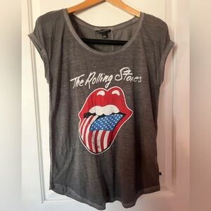 Rock & Republic Gray Rolling Stones Graphic Tee